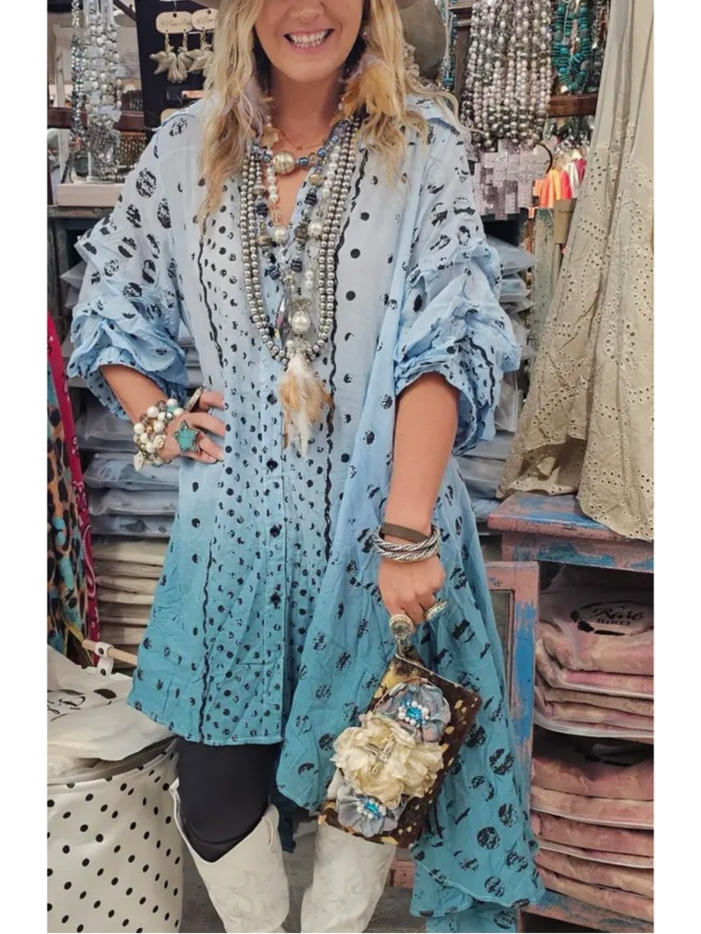 A Rare Bird Ombre Vintage Dot Duster